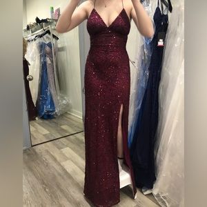 scala usa burgundy dress